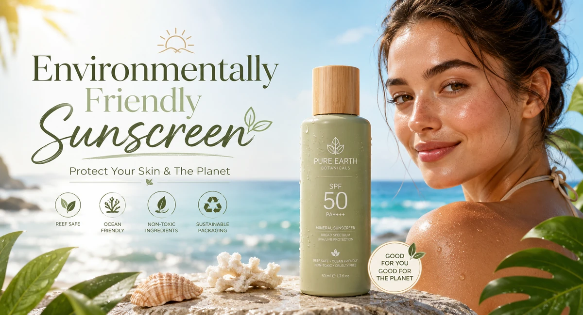 Environmentally friendly sunscreen with broad-spectrum UV protection for everyday use