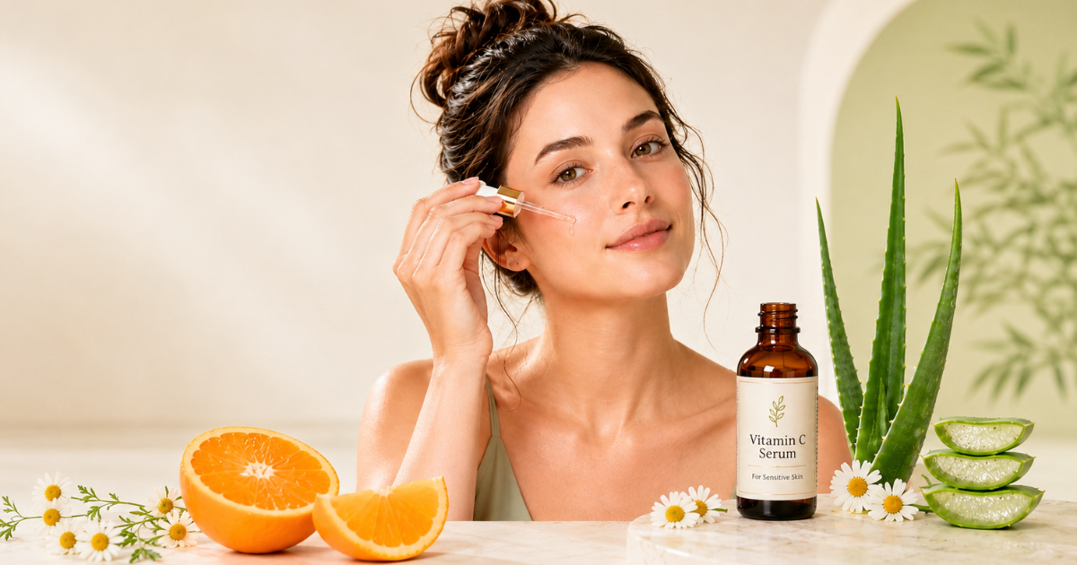 Fragrance-free vitamin C serum for sensitive skin